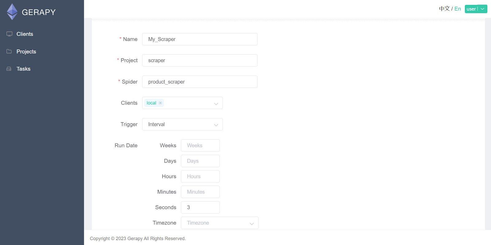 Gerapy Task Scheduling