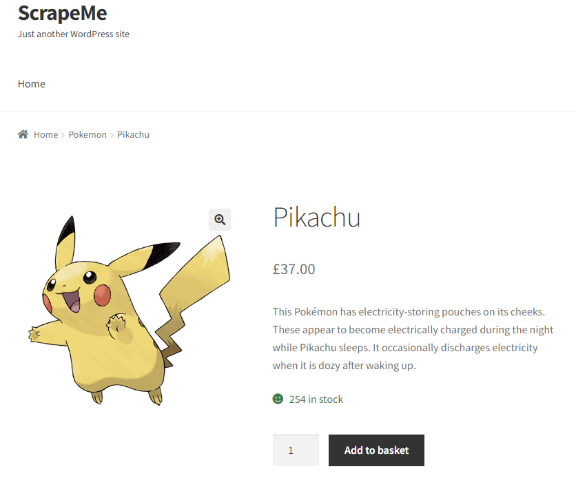 ScrapeMe Homepage
