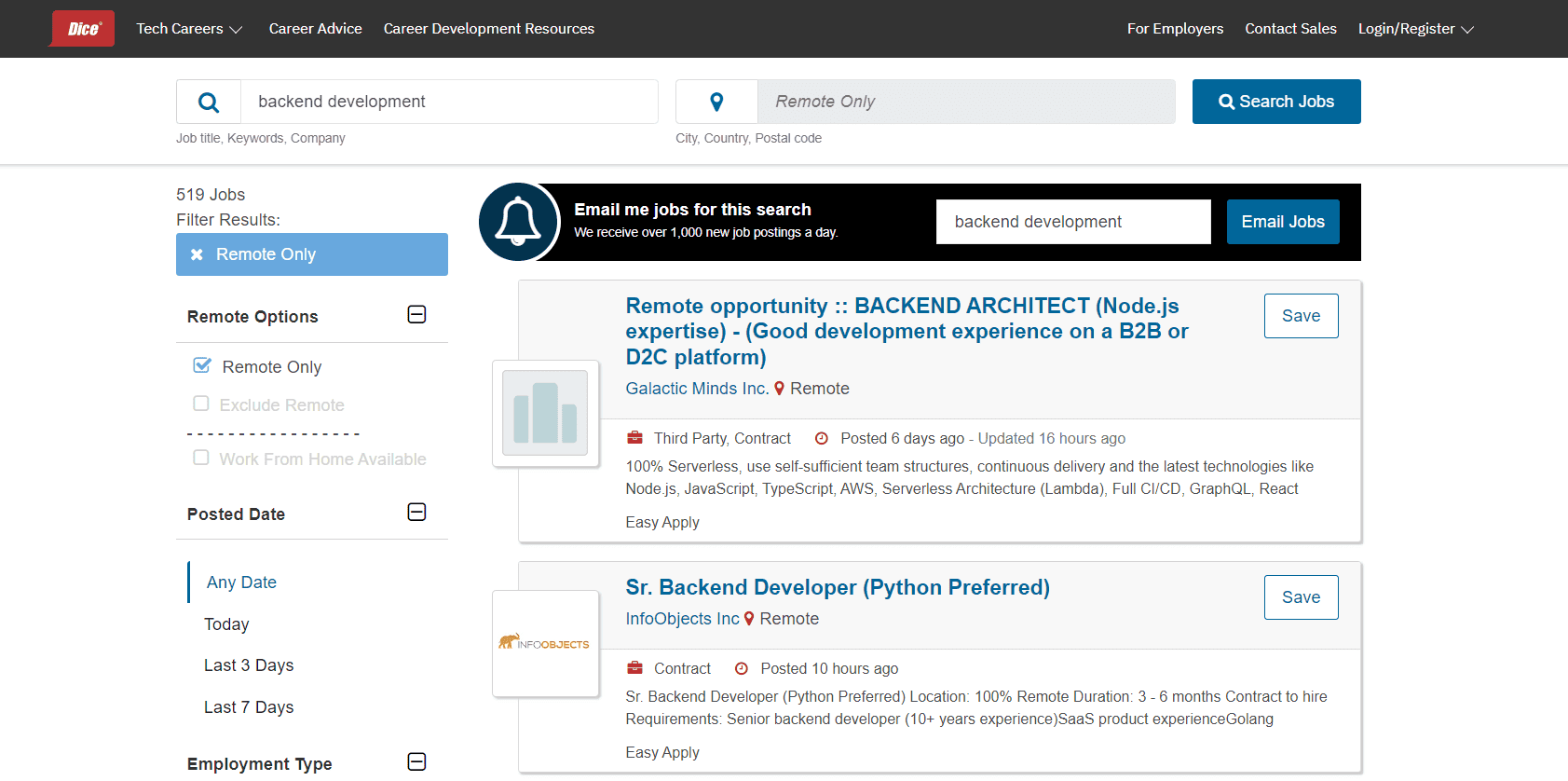 tech job portal