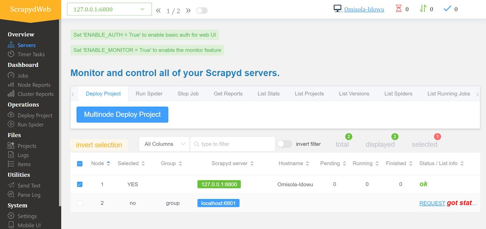 Scrapydweb Homepage