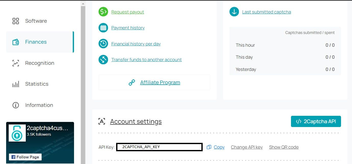 2CAPTCHA Dashboard
