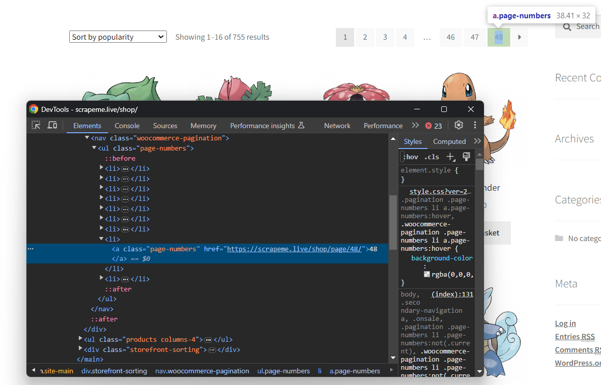 Inspect Multiple Elements
