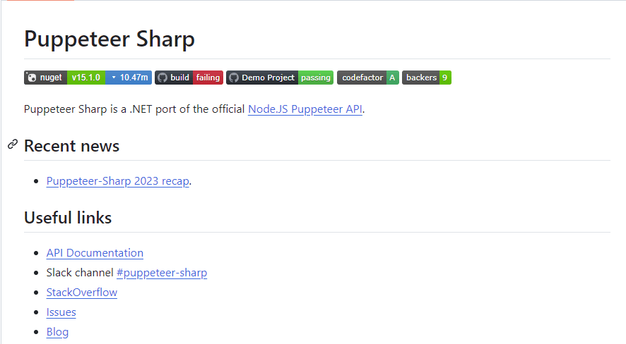 PuppeteerSharp Homepage