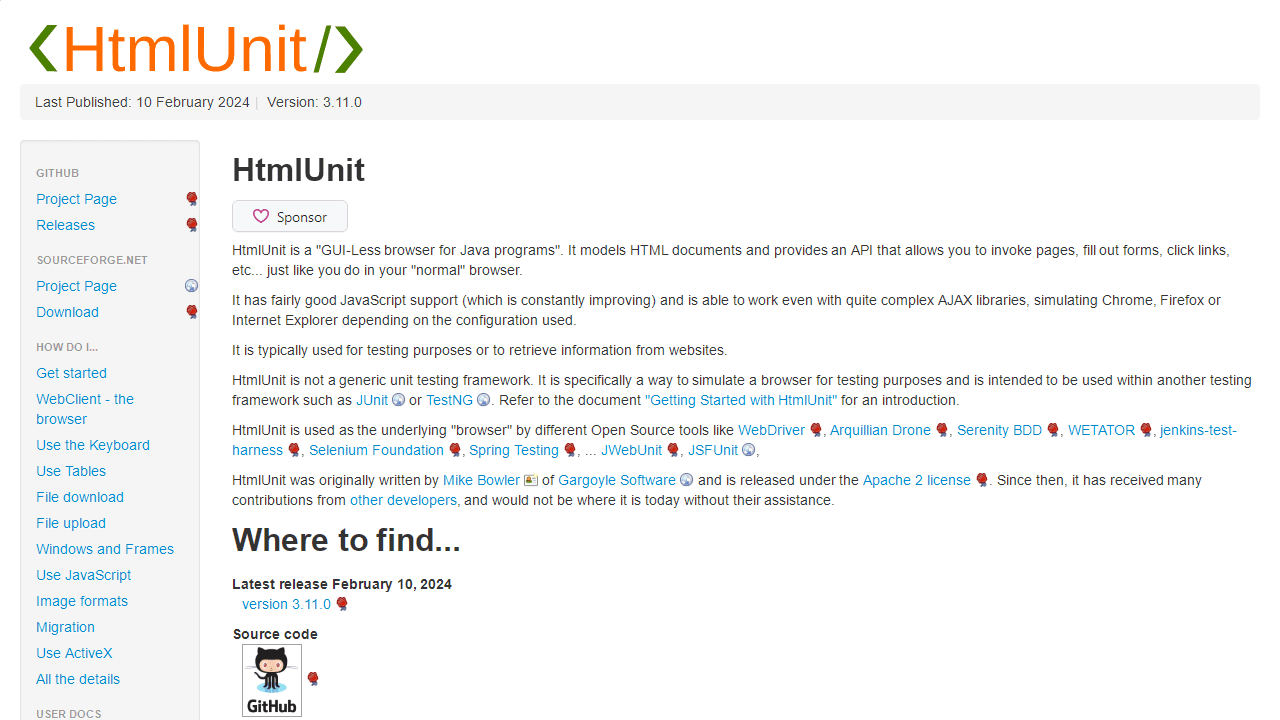 HtmlUnit's Homepage