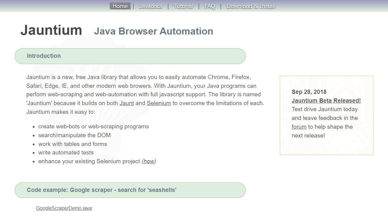 Jauntium Homepage