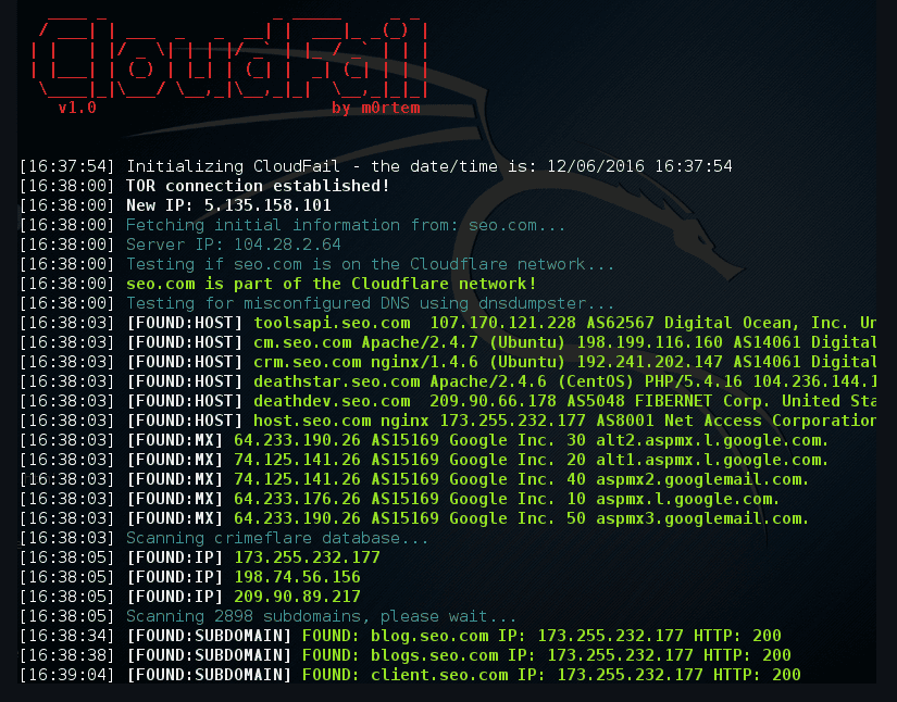CloudFail Result