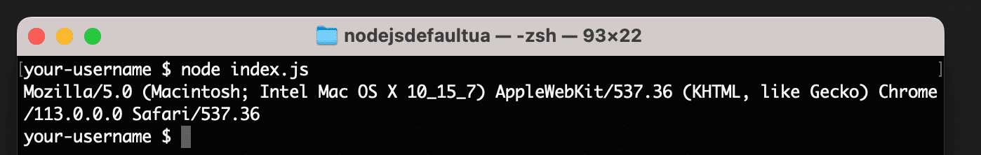 NodeJS Fake User Agent.