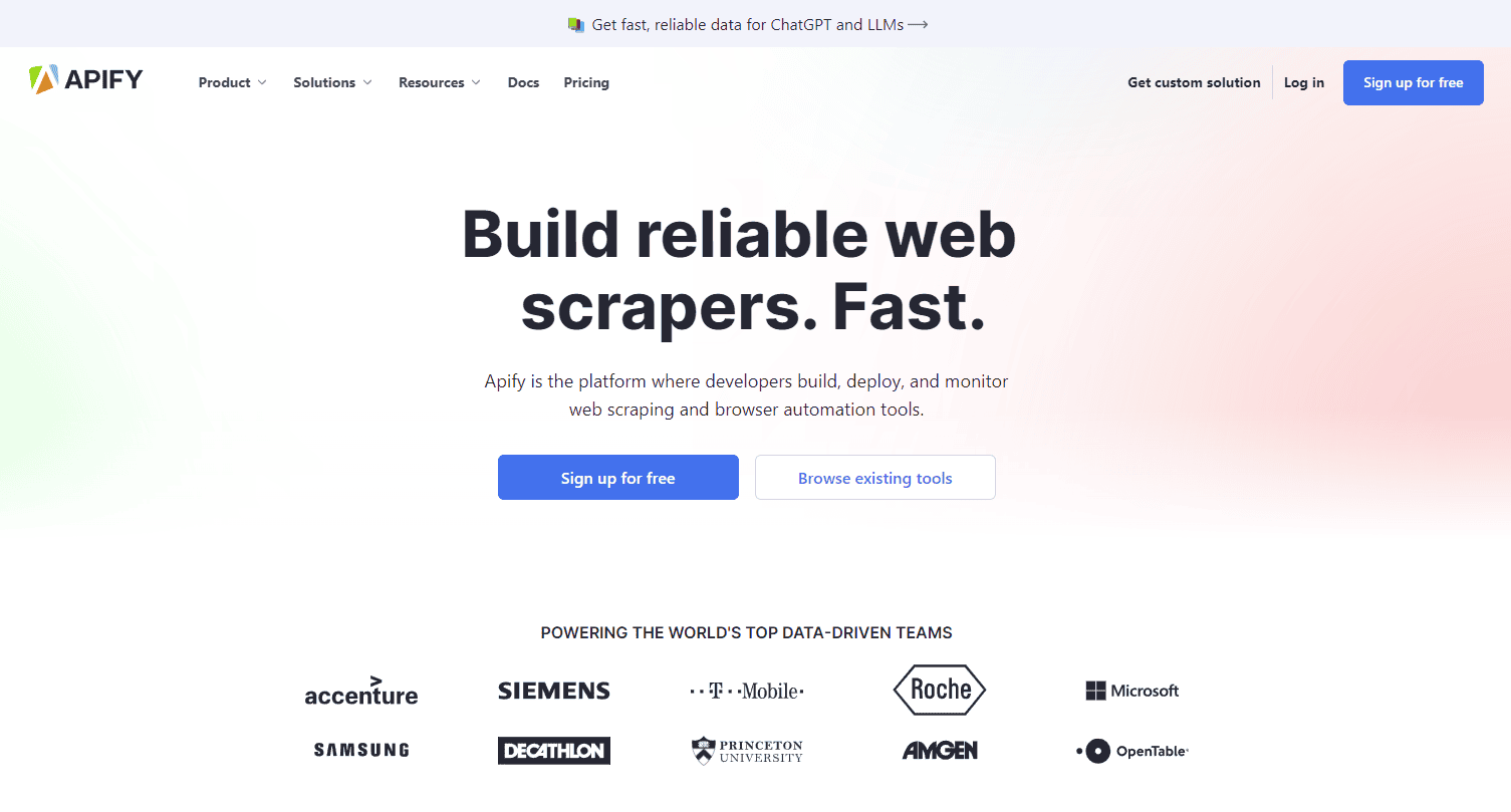Apify Homepage