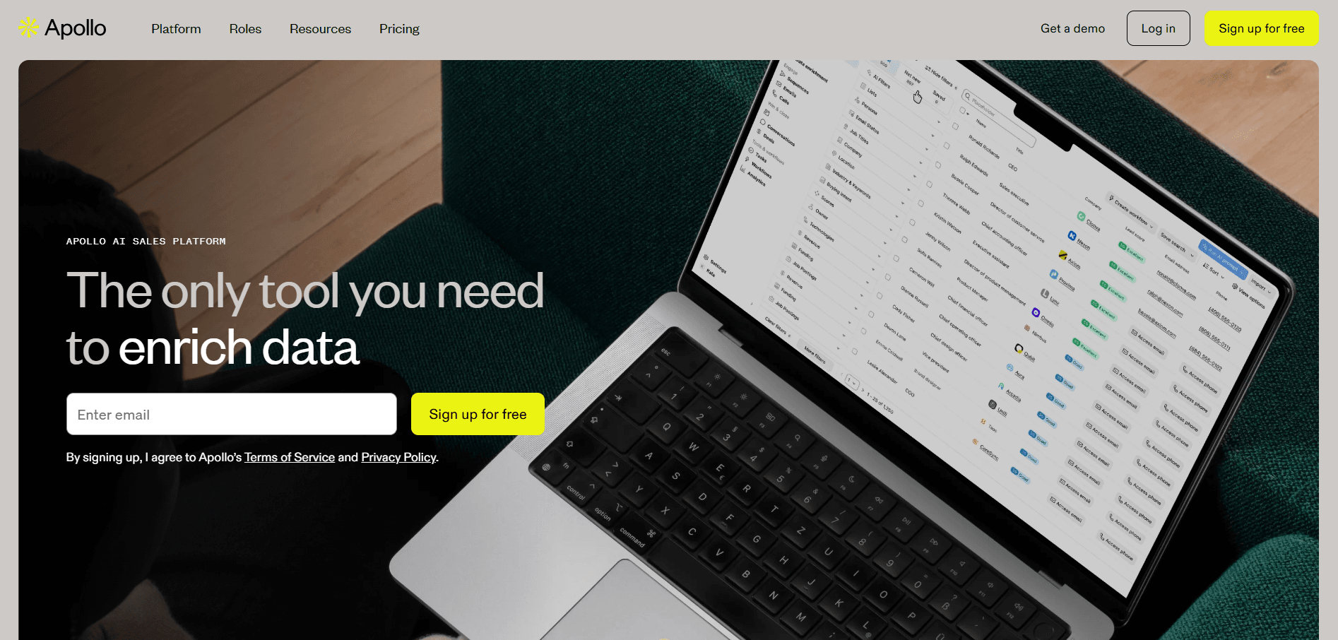Apollo's homepage