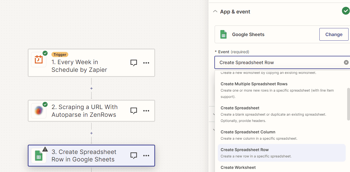 Zapier-ZenRows setup