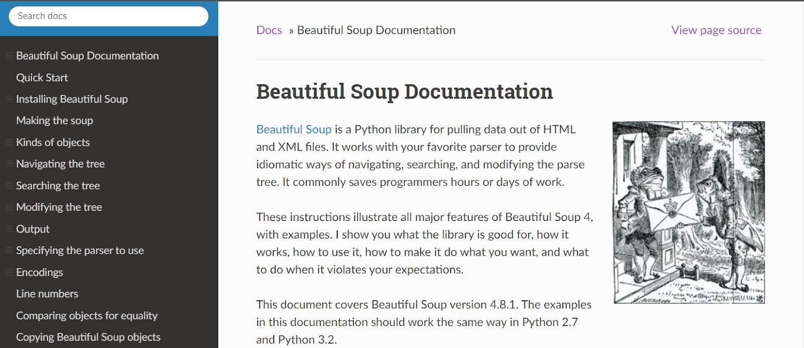 Beautifulsoup Doc Homepage