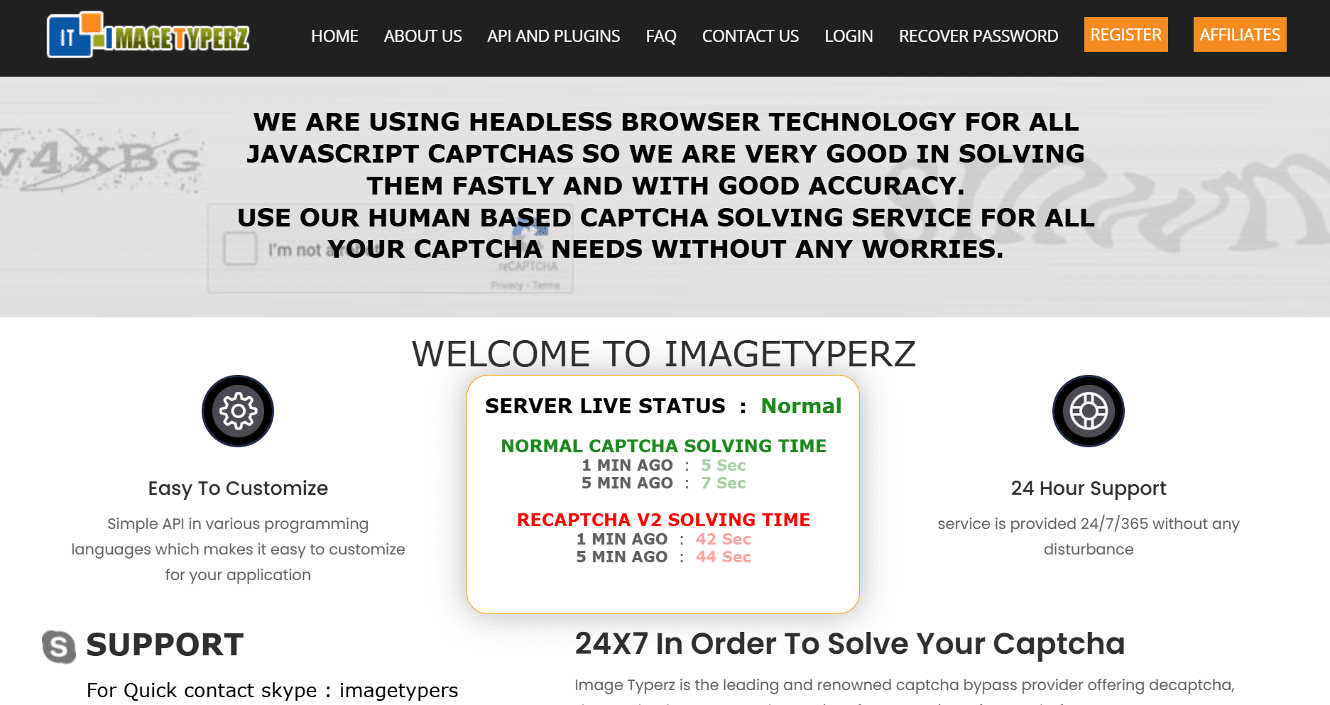 ImageTyperz anti-captcha API service.