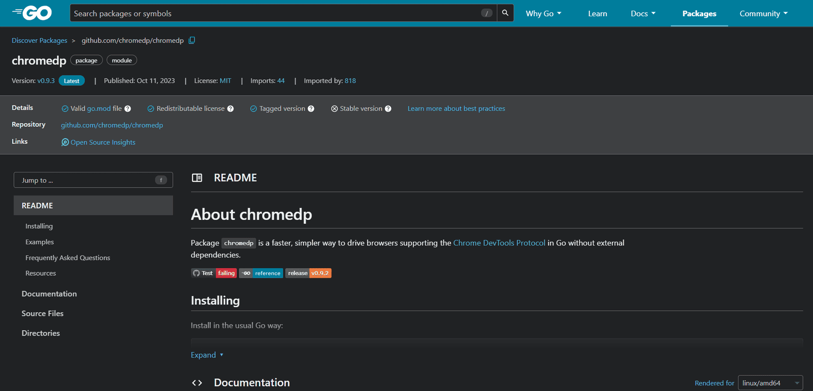 Chromedp Homepage