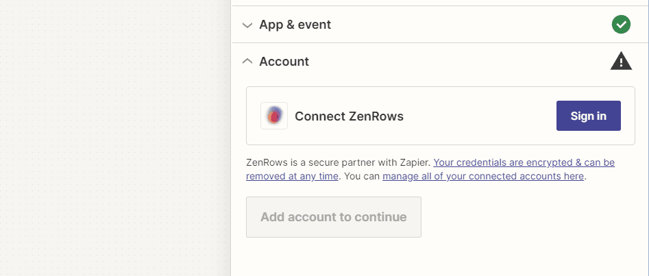 account tab