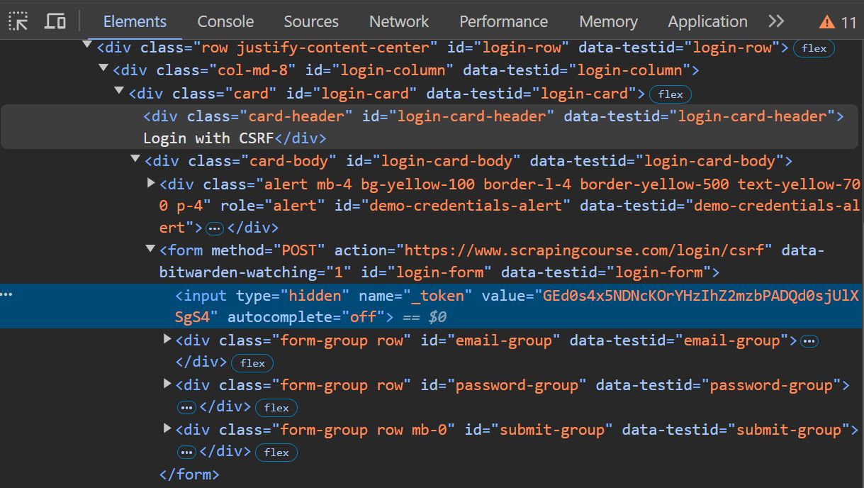 CSRF Login Page Inspection