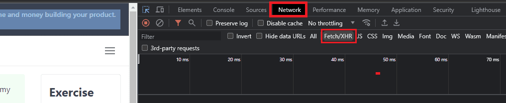 filter to show XMLHttpRequests only