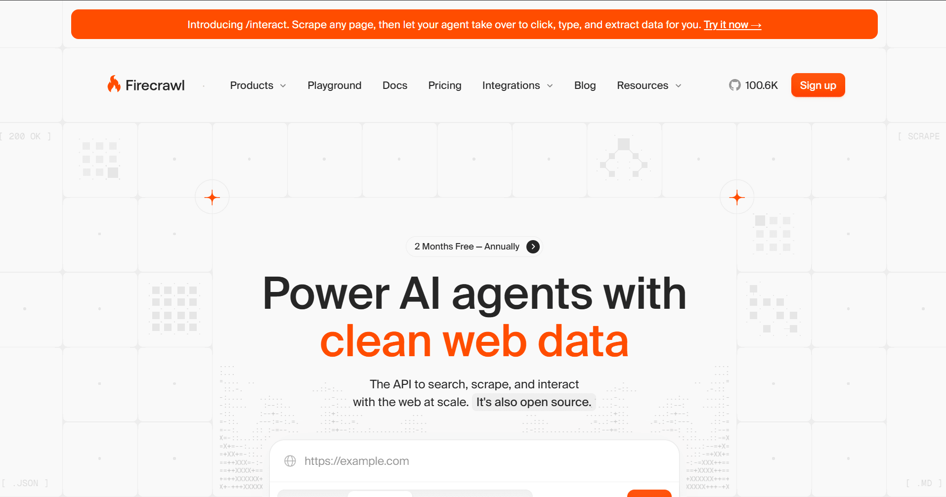 Firecrawl homepage.