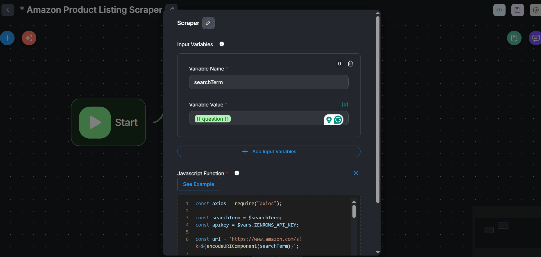 flowise-scraping-function-setup