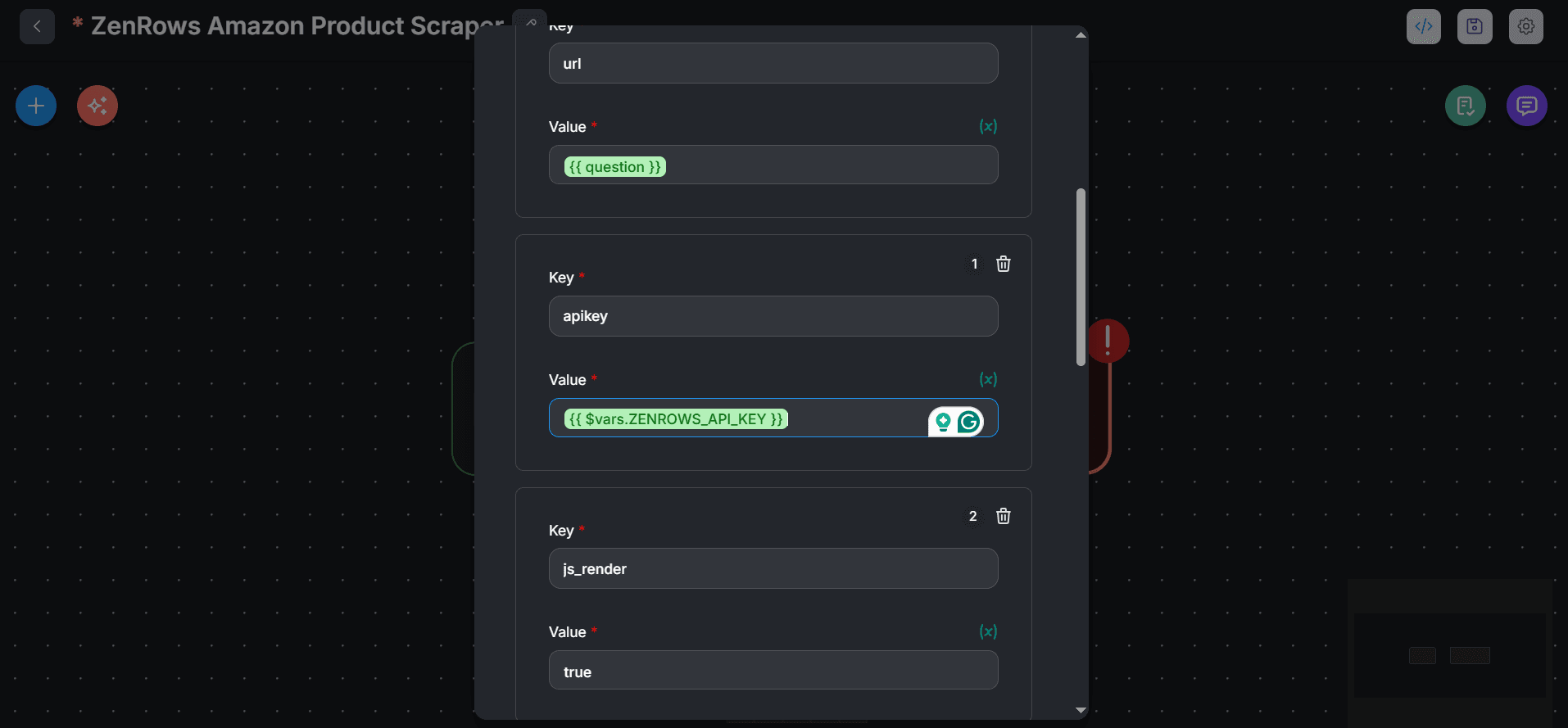 flowise-zenrows-http-request-setup
