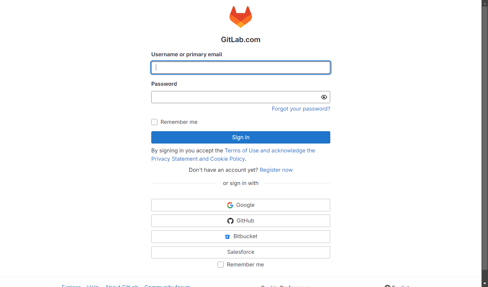GitLab Sign-in Page Screenshot