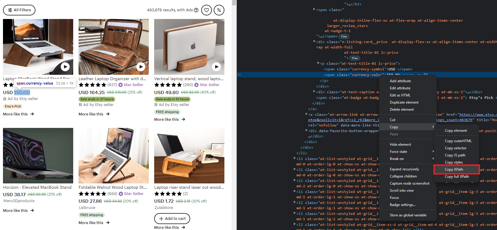 Copy XPath