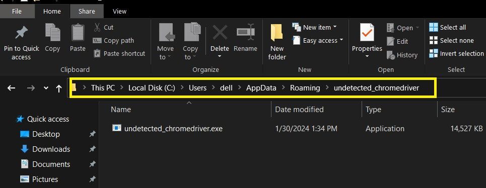 executable file target folder
