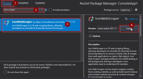 IronWebScraper Setup