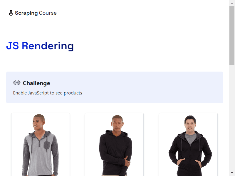 JS Rendering Page Visible Screenshot