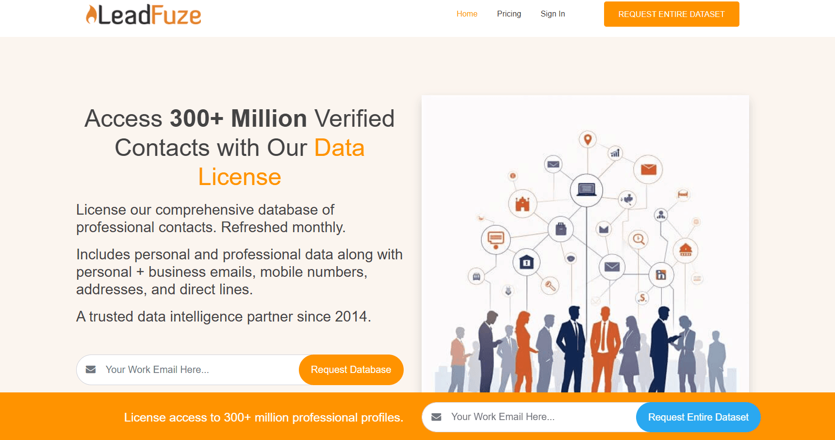 The LeadFuze homepage