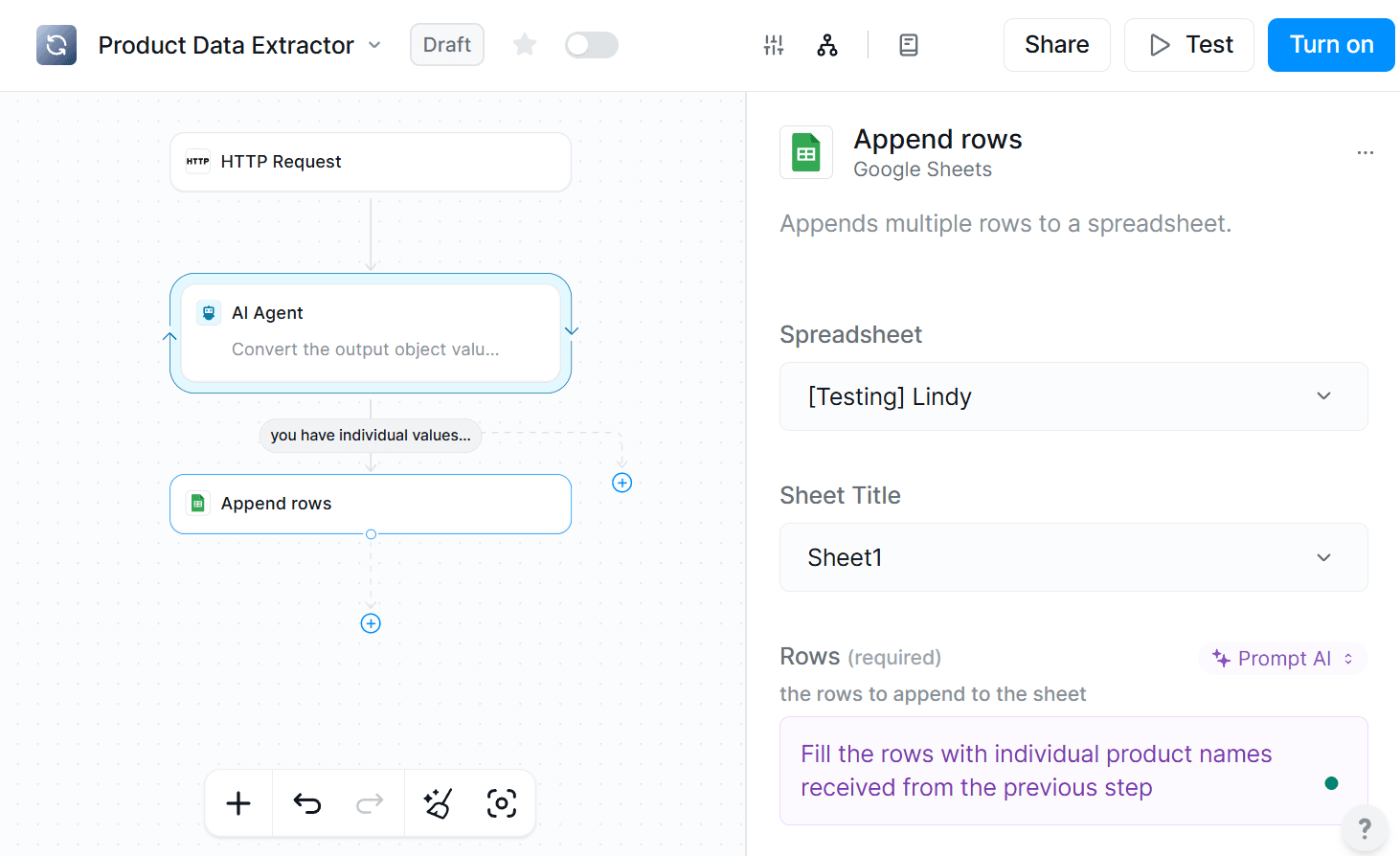 lindy-configure-google-sheets-action