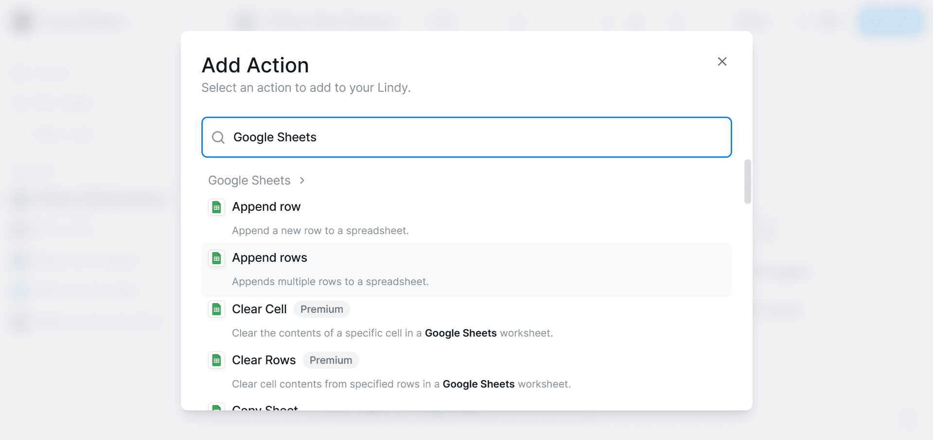 lindy-google-sheets-append-rows-action