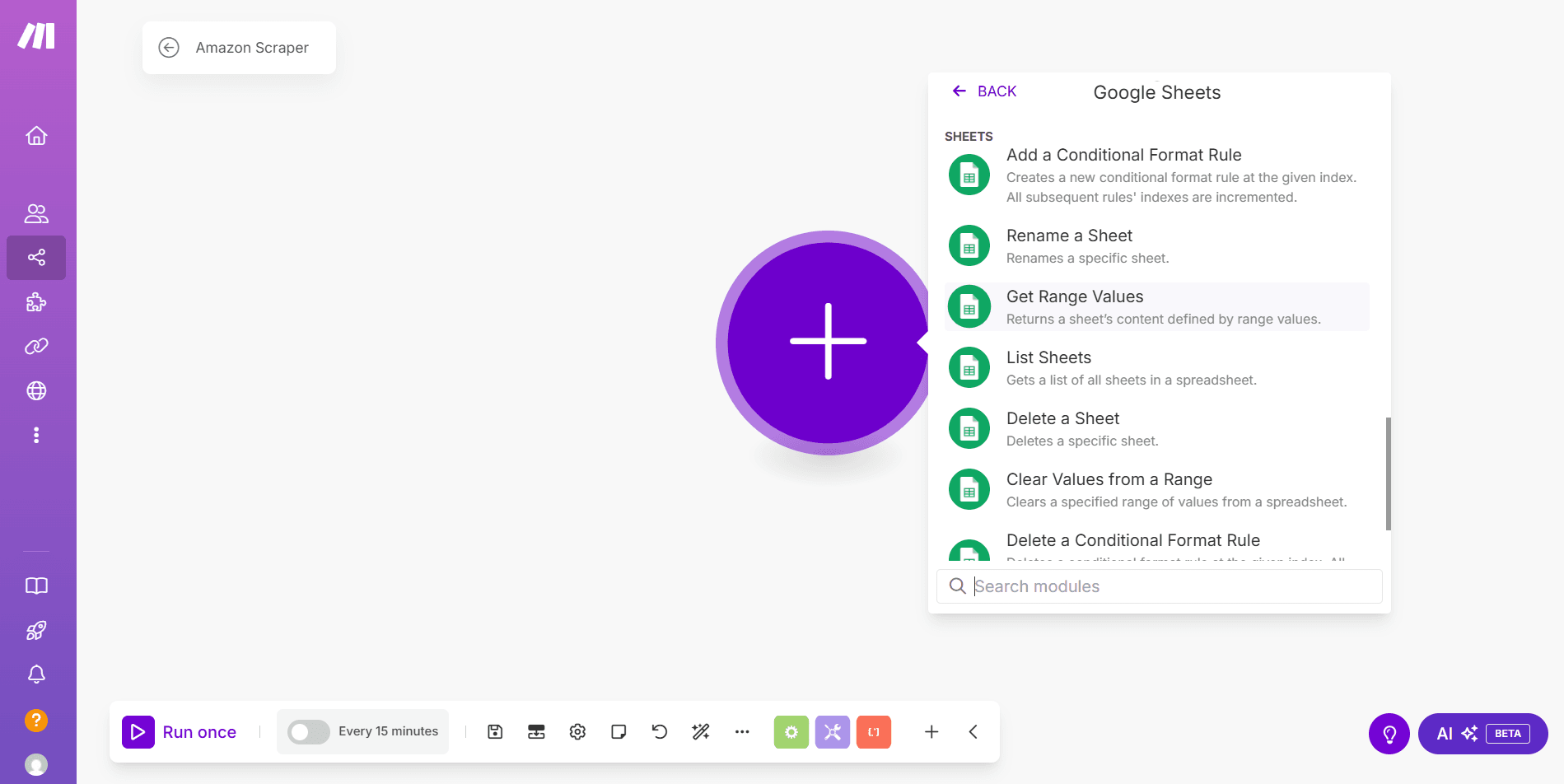 Make Google Sheets range setup