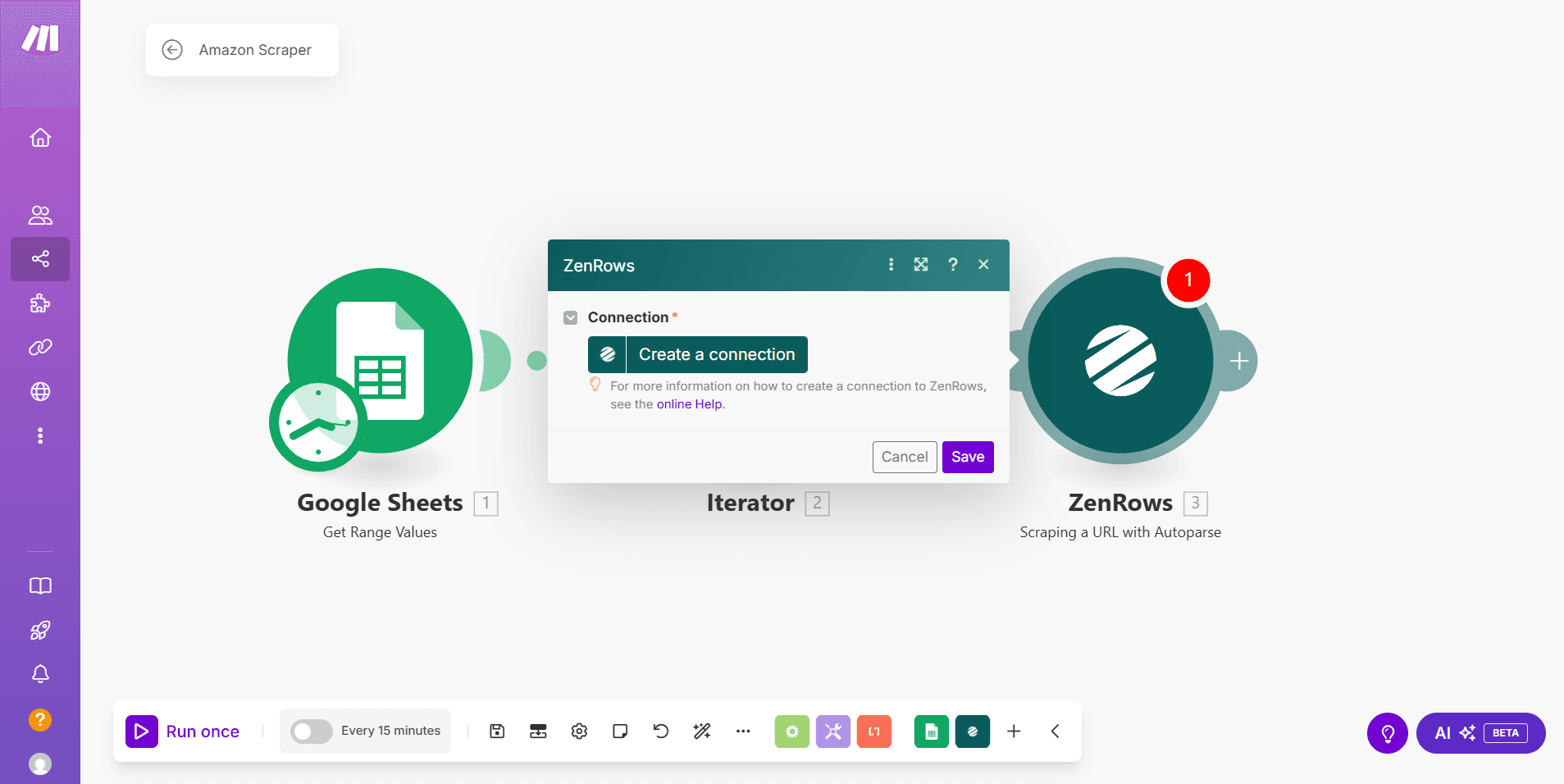 Make ZenRows connection setup