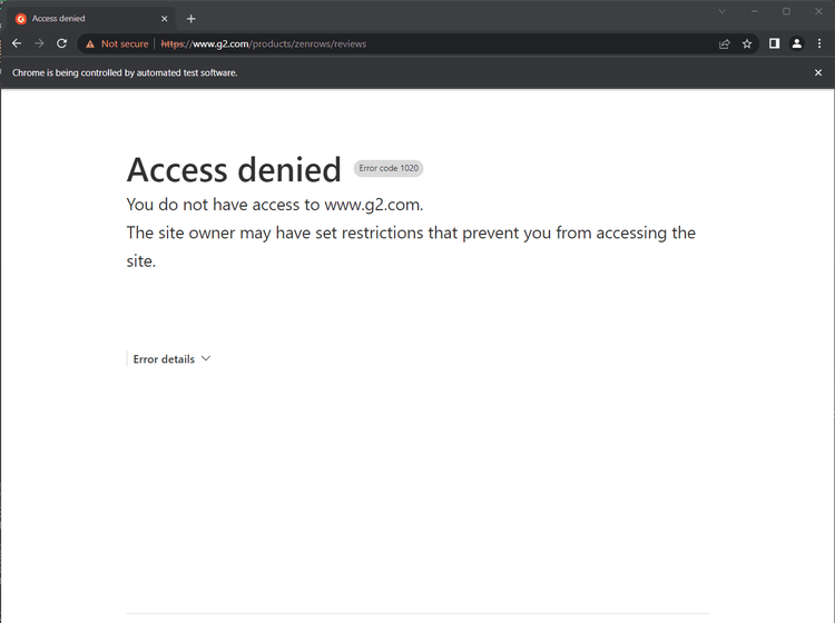 G2 "Access Denied" Error Message