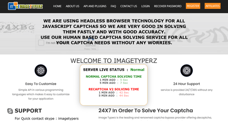 ImageTyperz anti-captcha API service.