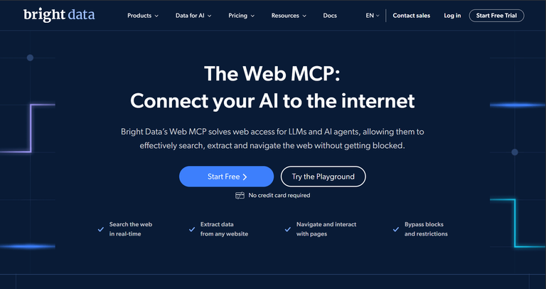 Bright Data scraping MCP page.