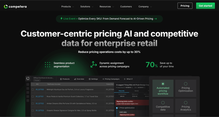 Competera homepage.
