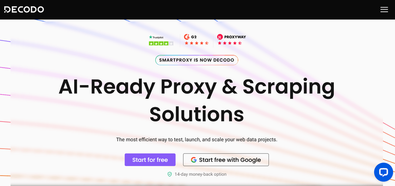 Decodo e-commerce scraper homepage.