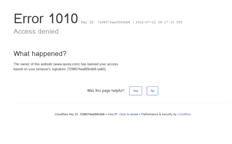 Cloudflare Error 1010: What Is It and How to Avoid - ZenRows