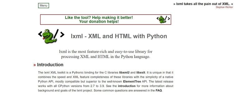 lxml Doc Homepage