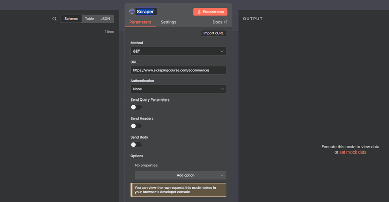 n8n HTTP request node step