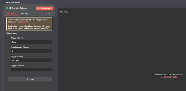 n8n schedule node
