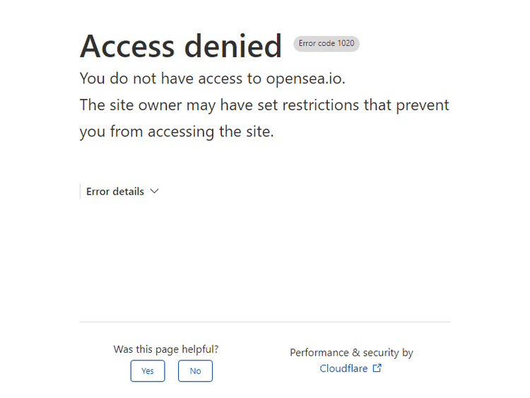 OpenSea Blocked