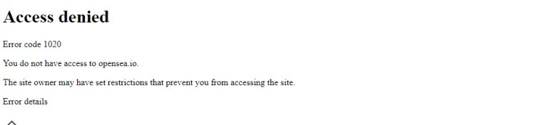 OpenSea Access Denied