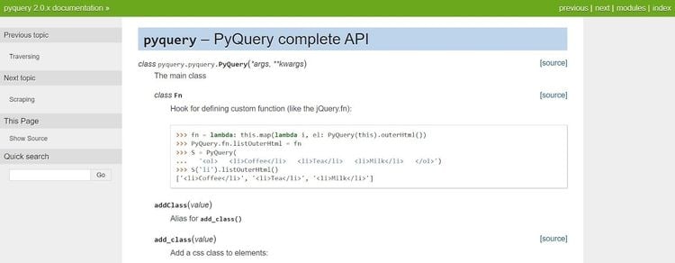 PyQuery Homepage