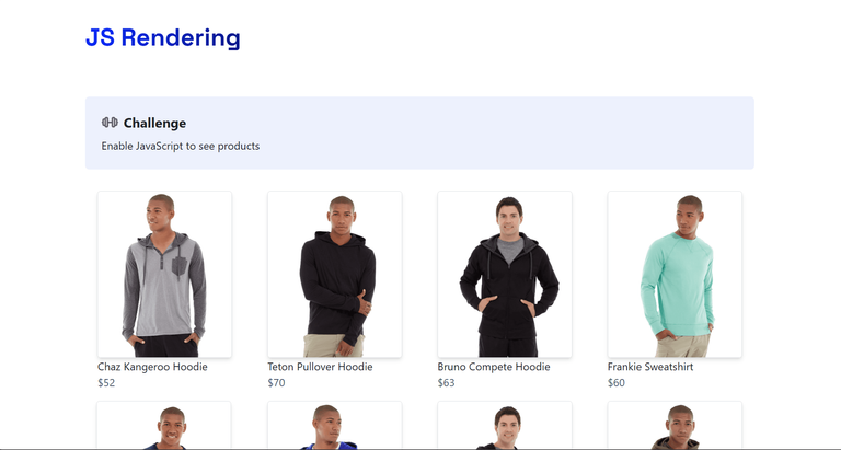 Scraping Course JavaScript-rendered catalog page.