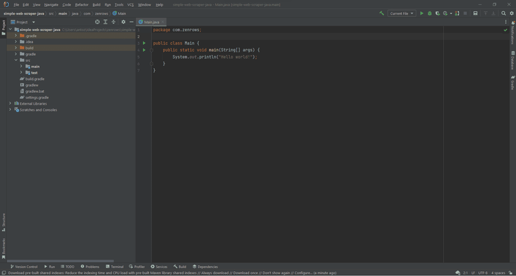Scraping project on IDE