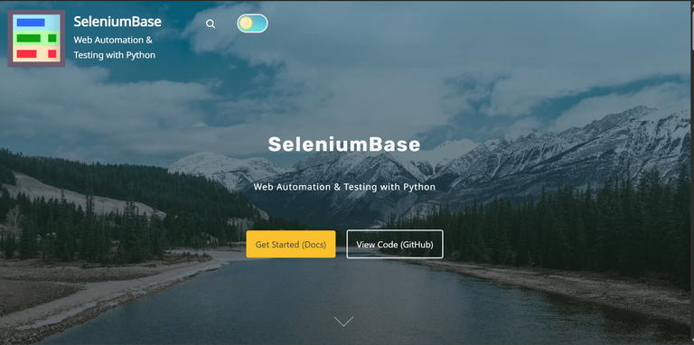 SeleniumBase website homepage.