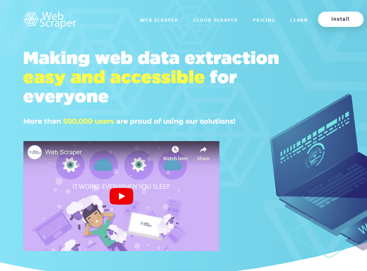 WebScraper.io Homepage