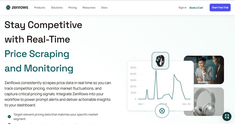 ZenRows homepage.